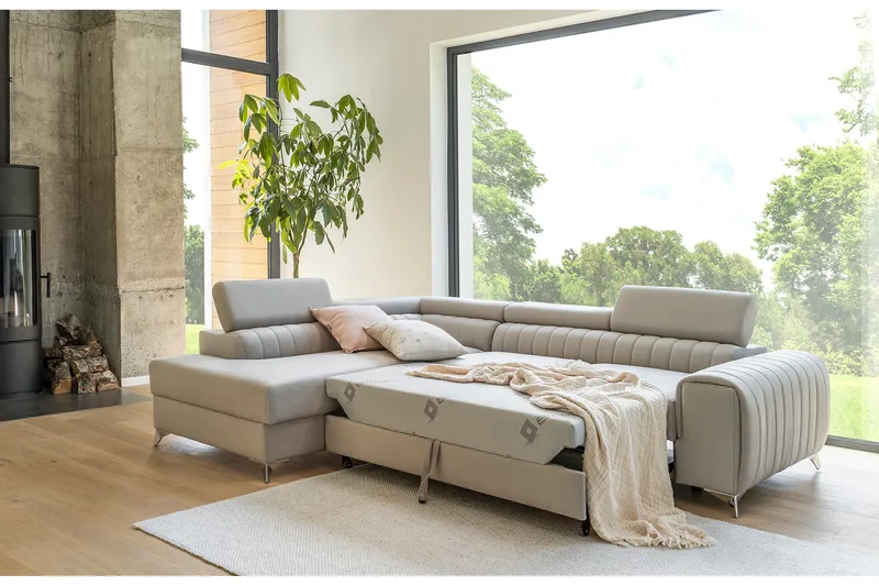 Laurece Chaiselongsofa Venstre - Beige - Møbler - Sofaer - Sovesofaer