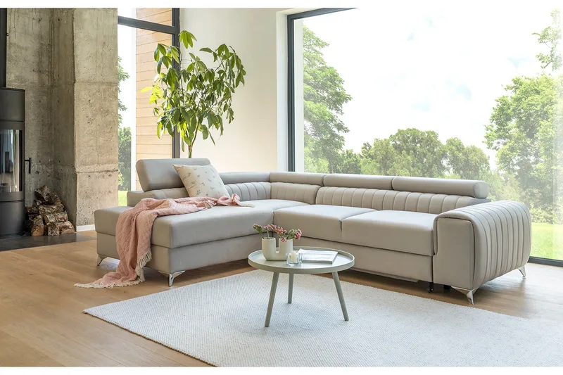 Laurece Chaiselongsofa Venstre - Beige - Møbler - Sofaer - Sovesofaer