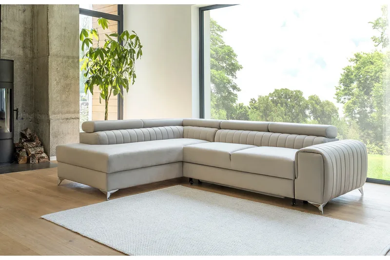 Laurece Chaiselongsofa Venstre - Beige - Møbler - Sofaer - Sovesofaer