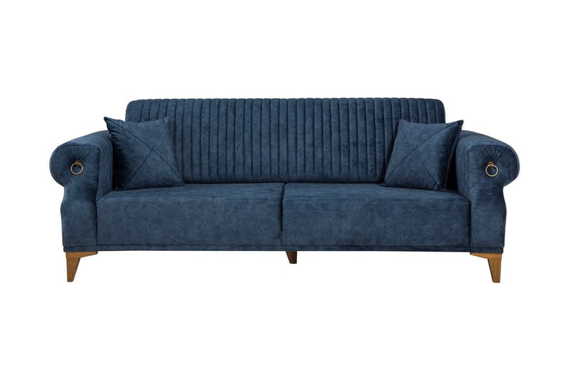 Lenga 3-personers Sofa - Mørkeblå/Natur - 3 personers sofa
