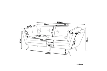 Lenvik Sofa 3-personers - Beige/Sort - Møbler - Sofaer - Velour sofaer