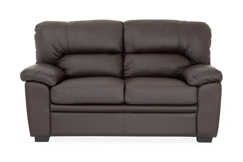 Lindby 2-personers sofa i kunstlæder, Brun