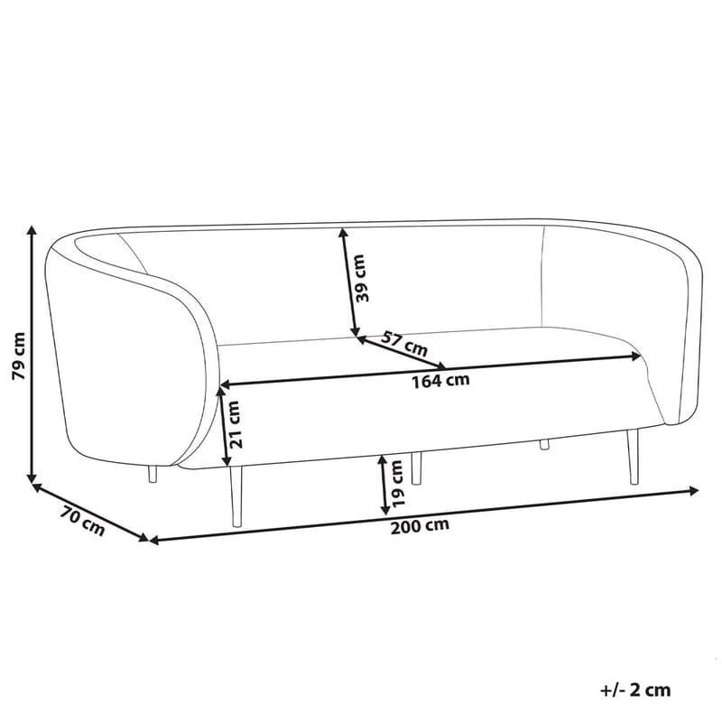 Loen 3-personers Buet Sofa i Bouclé - Offwhite - Møbler - Sofaer - 3 personers sofa