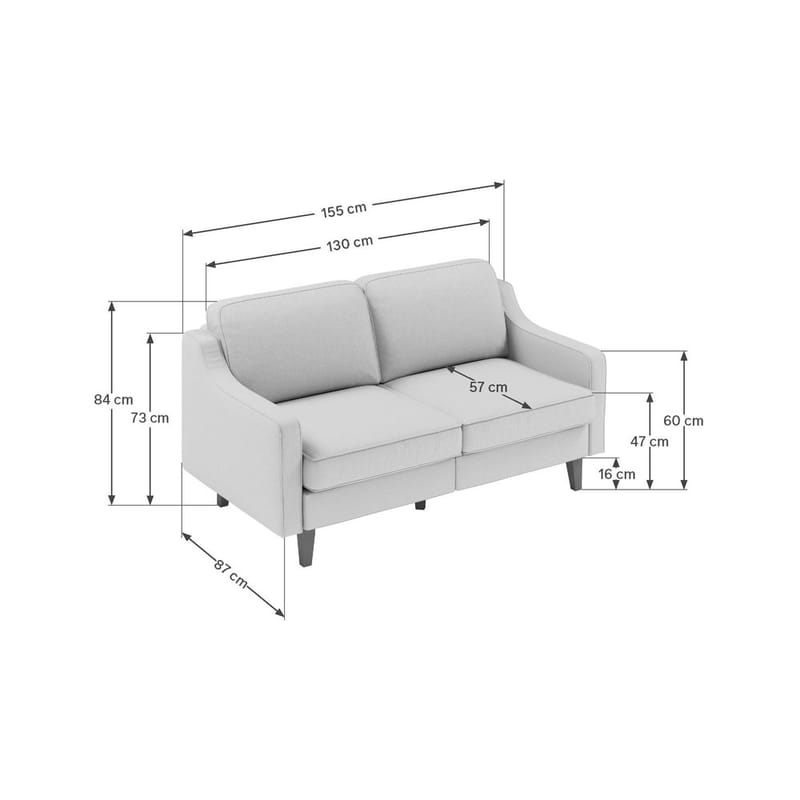 Lorvas 2-personers sofa - Mørkeblå - Møbler - Sofaer - Velour sofaer
