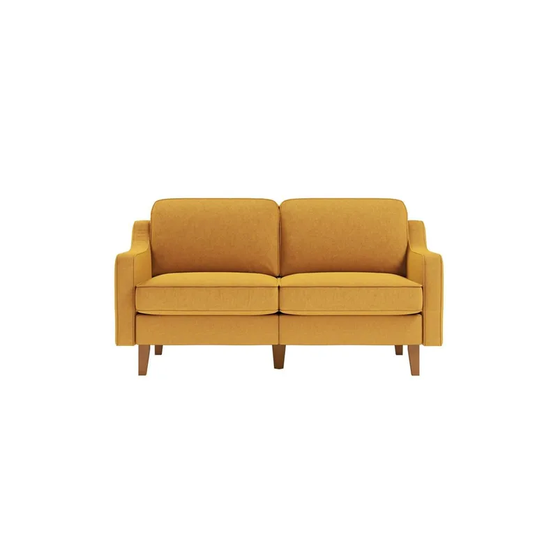 Lorvas 2-personers sofa - Brun/MørkeGul - Møbler - Sofaer - Velour sofaer