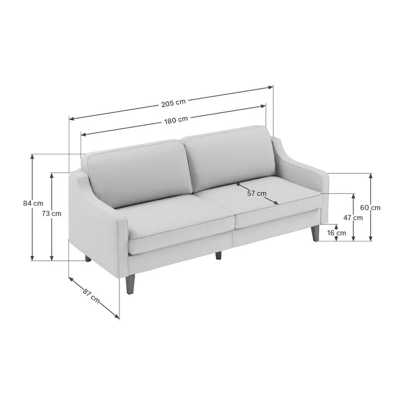 Lorvas 3-personers sofa - Rød - Møbler - Sofaer - Velour sofaer