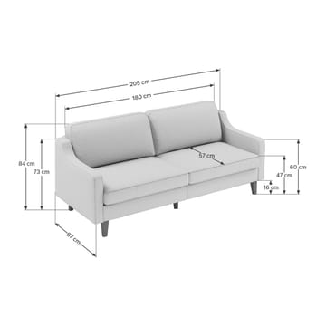 Lorvas 3-personers sofa - Grå - Møbler - Sofaer - Velour sofaer