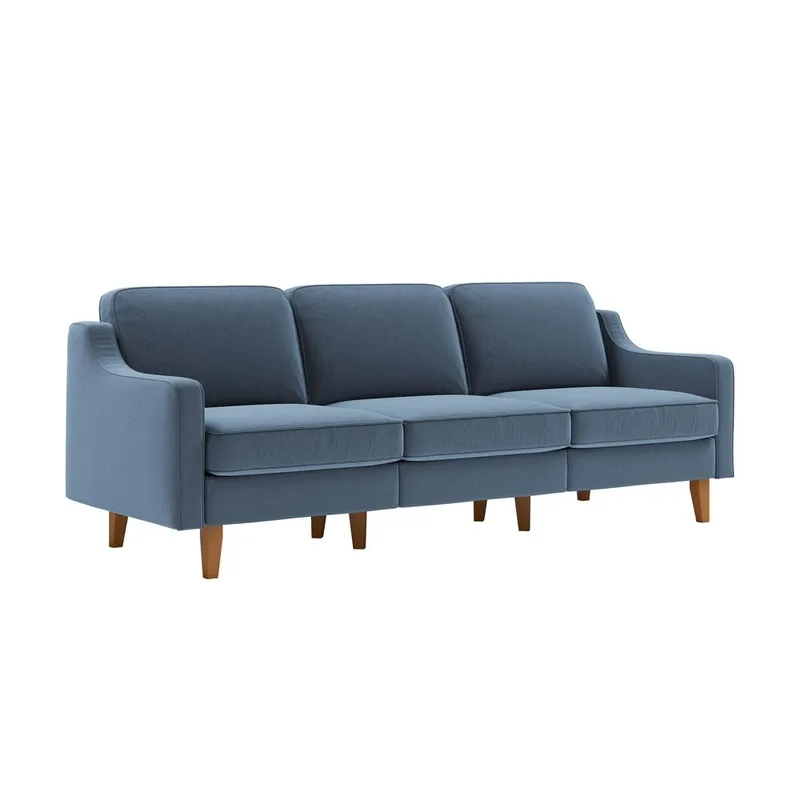 Lorvas 3-personers sofa - Mørkeblå - Møbler - Sofaer - Velour sofaer