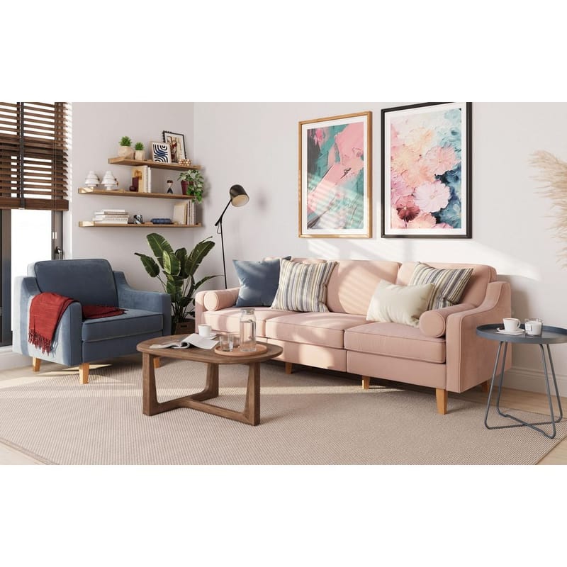 Lorvas 3-personers sofa - Lyserød - Møbler - Sofaer - Velour sofaer