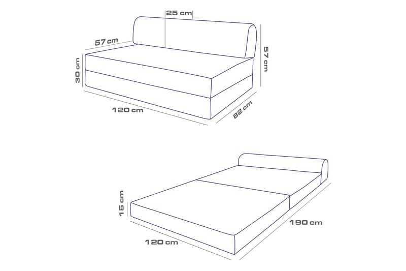 Magaria 2-personers Sovesofa - Antracit - Møbler - Sofaer - Sovesofaer