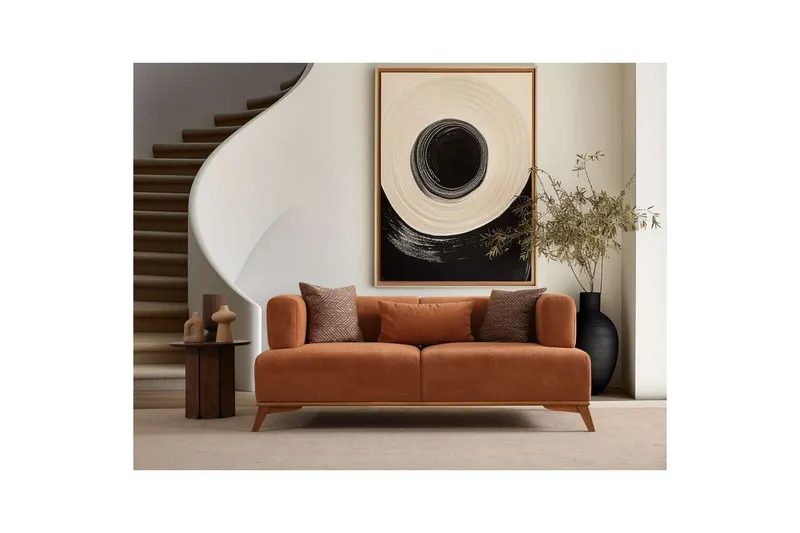 Malkiat Sofa 2-personers - Orange - Møbler - Sofaer - 2 personers sofa
