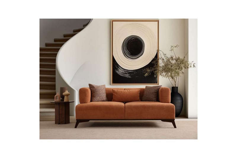 Malkiat Sofa 2-personers - Orange/Sort - Møbler - Sofaer - 2 personers sofa