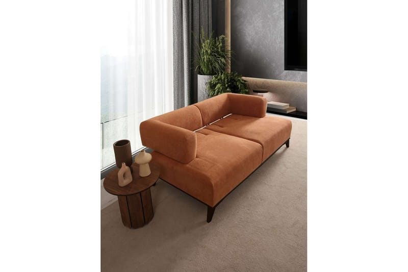 Malkiat Sofa 2-personers - Orange/Sort - Møbler - Sofaer - 2 personers sofa