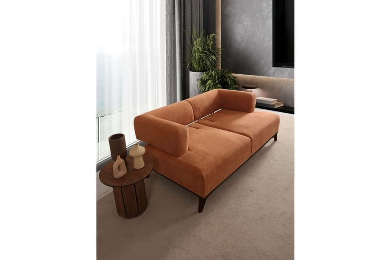 Malkiat Sofa 2-personers - Orange/Sort - Møbler - Sofaer - 2 personers sofa