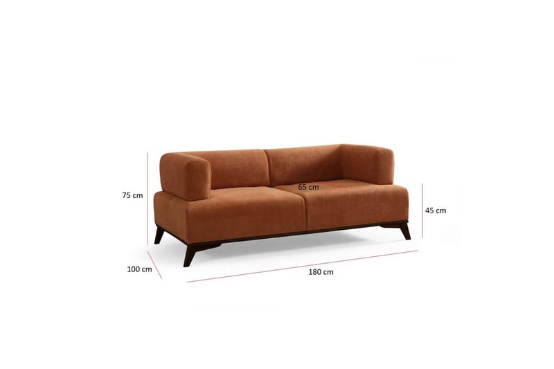 Malkiat Sofa 2-personers - Orange/Sort - Møbler - Sofaer - 2 personers sofa