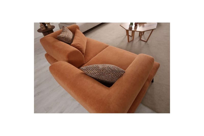 Malkiat Sofa 2-personers - Orange/Sort - Møbler - Sofaer - 2 personers sofa