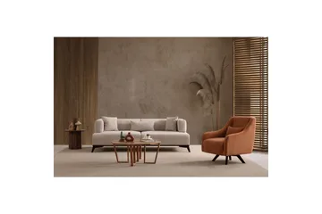 Malkiat Sofa 3-personers - Beige/Sort - Møbler - Sofaer - 3 personers sofa