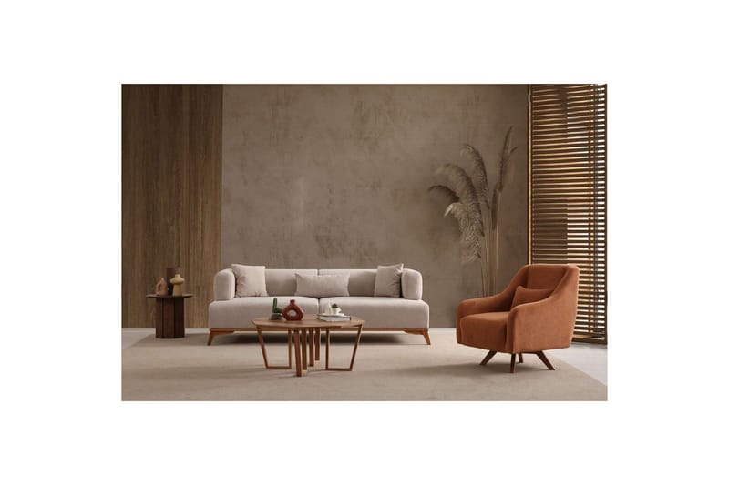 Malkiat Sofa 3-personers - Beige - Møbler - Sofaer - 3 personers sofa