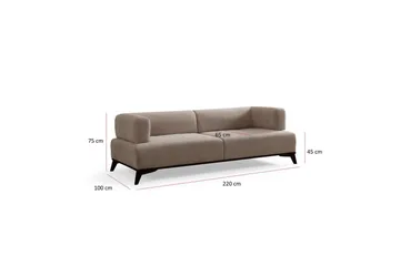 Malkiat Sofa 3-personers - Beige/Sort - Møbler - Sofaer - 3 personers sofa