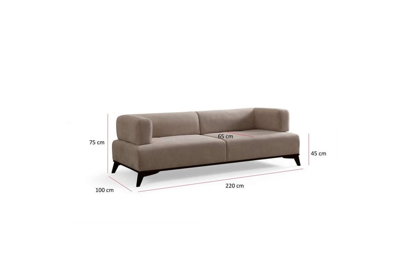 Malkiat Sofa 3-personers - Beige/Sort - Møbler - Sofaer - 3 personers sofa