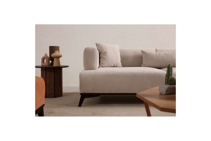 Malkiat Sofa 3-personers - Beige/Sort - Møbler - Sofaer - 3 personers sofa