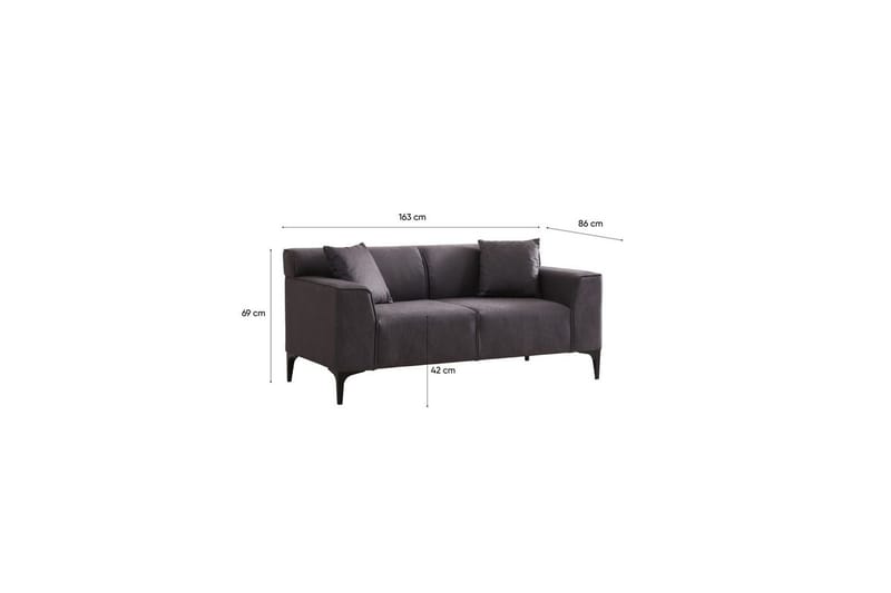 Malpani Sofa 2-sits - Antracit - Møbler - Sofaer - 2 personers sofa