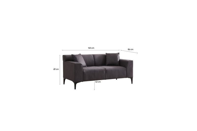 Malpani Sofa 2-sits - Antracit - Møbler - Sofaer - 2 personers sofa