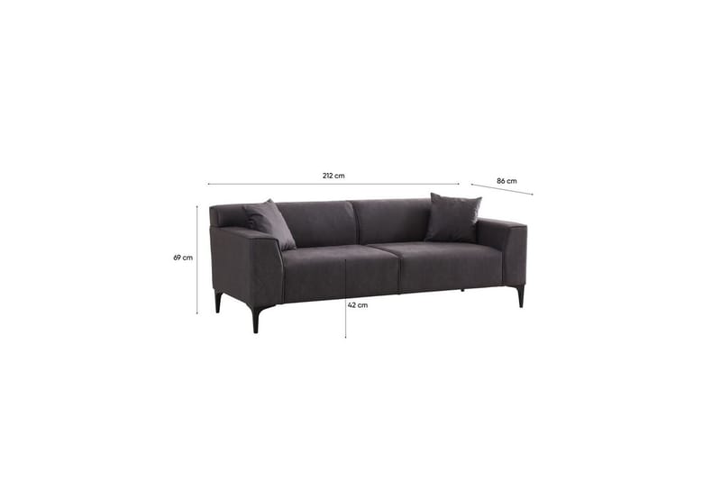 Malpani Sofa 3-sits - Antracit - Møbler - Sofaer - 3 personers sofa