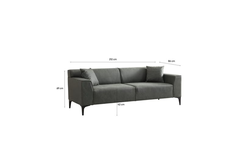 Malpani Sofa 3-sits - Grøn - Møbler - Sofaer - 3 personers sofa