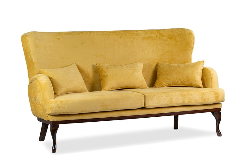 Mattias 3-personers Sofa Fløjl - Gul - Møbler - Sofaer - 3 personers sofa