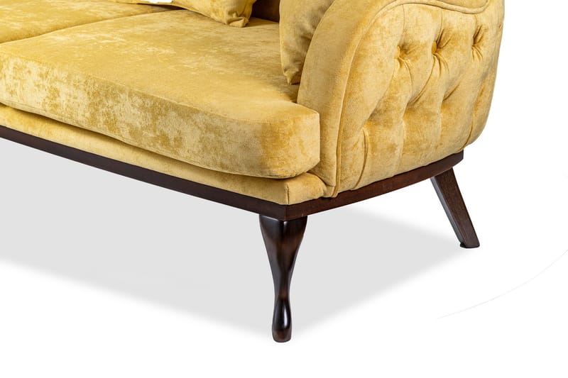 Mattias 3-personers Sofa Fløjl - Gul - Møbler - Sofaer - 3 personers sofa