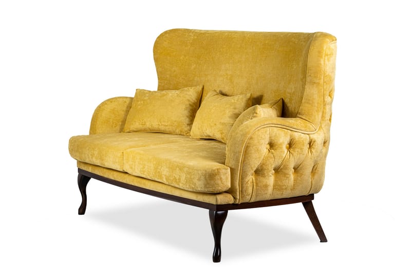 Mattias 3-personers Sofa Fløjl - Gul - Møbler - Sofaer - 3 personers sofa
