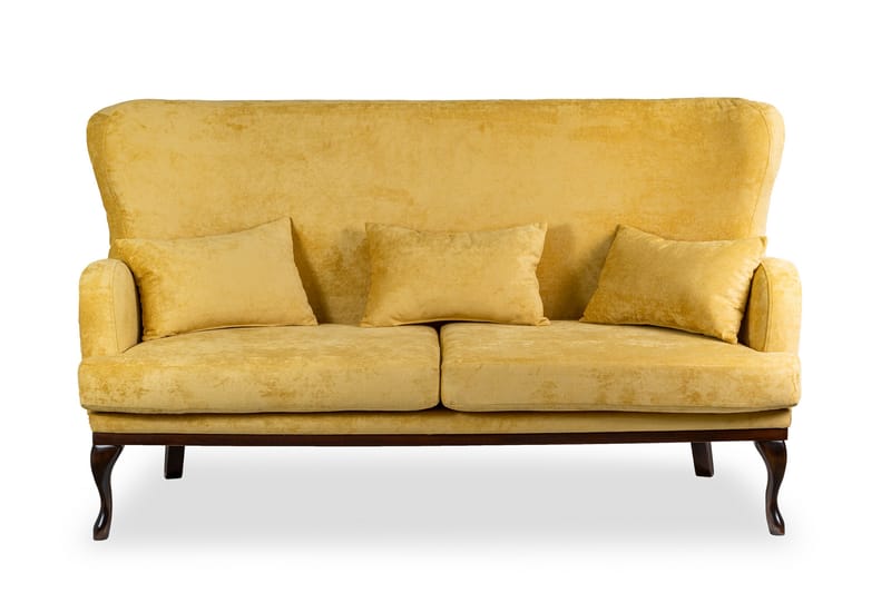 Mattias 3-personers Sofa Fløjl - Gul - Møbler - Sofaer - 3 personers sofa
