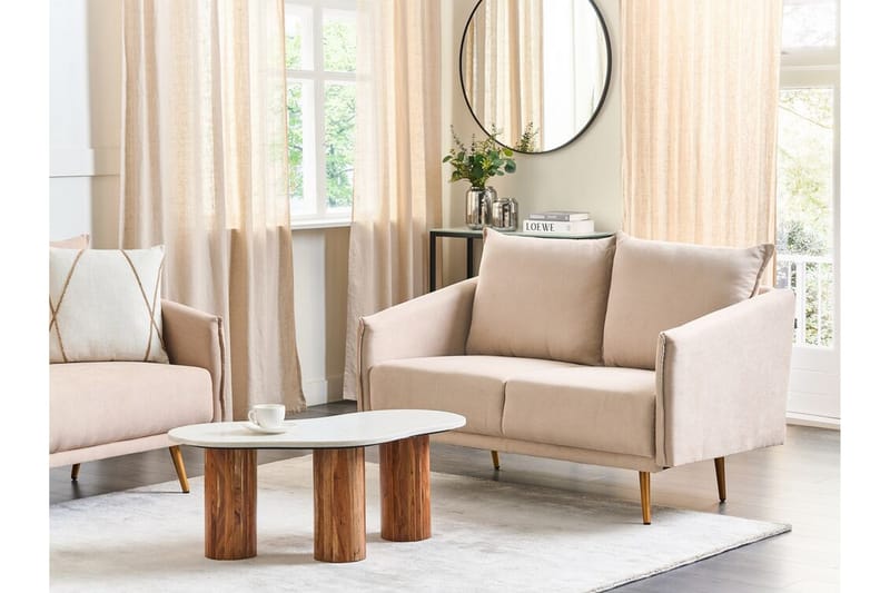 Maurana Sofa 2-personers - Beige/Guld - Møbler - Sofaer - 2 personers sofa