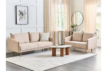 Maurana Sofa 3-personers - Beige/Guld - Møbler - Sofaer - Velour sofaer