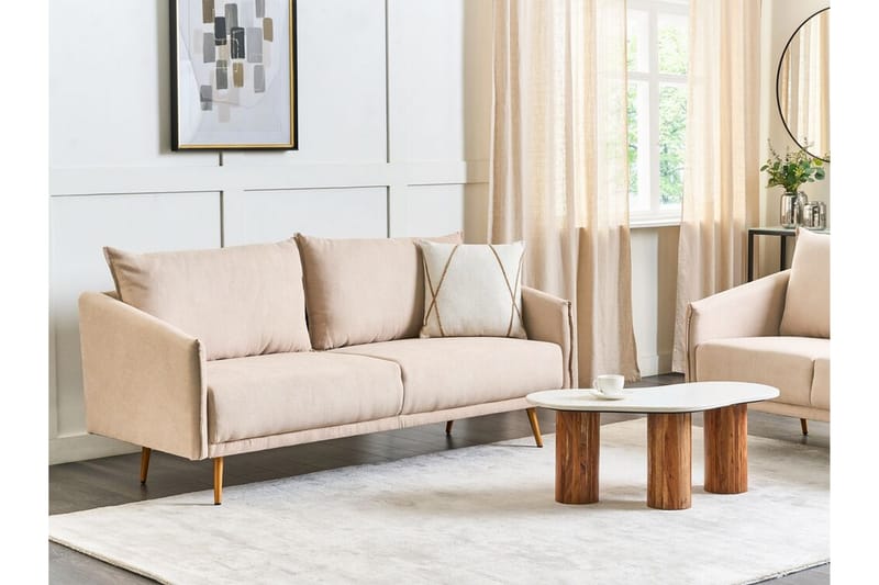 Maurana Sofa 3-personers - Beige/Guld - Møbler - Sofaer - 3 personers sofa