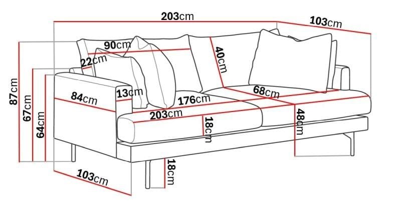 Menard 3-personers Dyb Manchestersofa - Brun - Møbler - Sofaer - 3 personers sofa