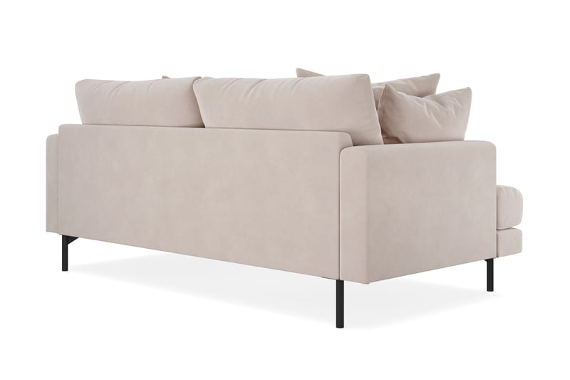 Menard 3-personers Dyb Fløjlssofa - Beige - Møbler - Sofaer - Velour sofaer