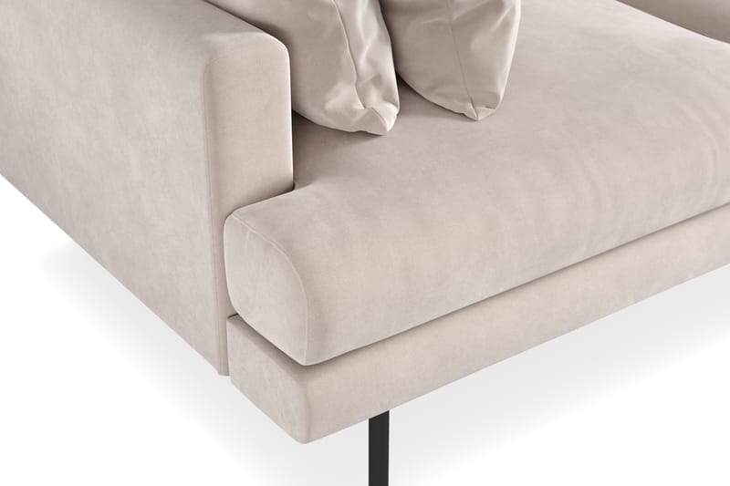 Menard 3-personers Dyb Fløjlssofa - Beige - Møbler - Sofaer - Velour sofaer