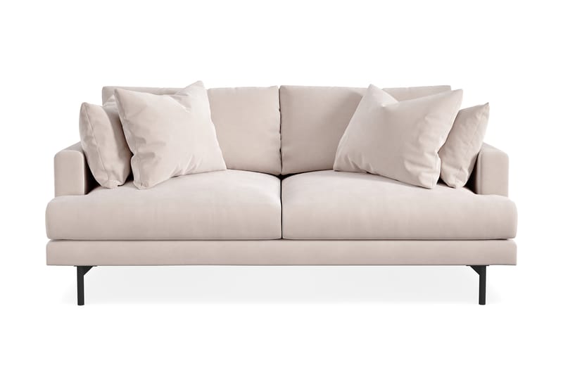 Menard 3-personers Dyb Fløjlssofa - Beige - Møbler - Sofaer - Velour sofaer