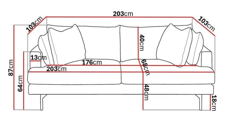 Menard 3-personers Dyb Stofsofa - Brun - Møbler - Sofaer - 3 personers sofa