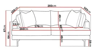 Menard 3-personers Dyb Stofsofa - Brun - Møbler - Sofaer - 3 personers sofa