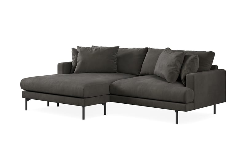 Menard 3-pers Chaiselongsofa - Mørkegrå - Sofa med chaiselong - 3 personers sofa med chaiselong
