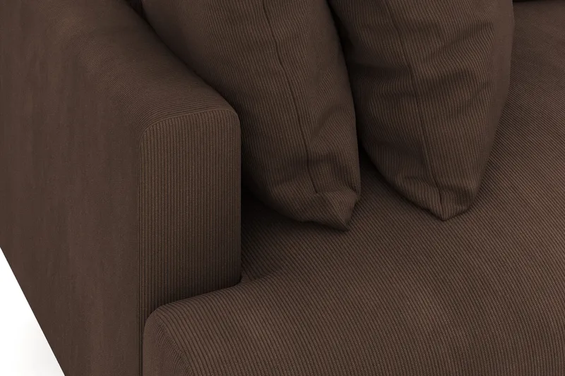 Menard 4-personers Dyb Manchestersofa - Brun - Møbler - Sofaer - 4 personers sofa