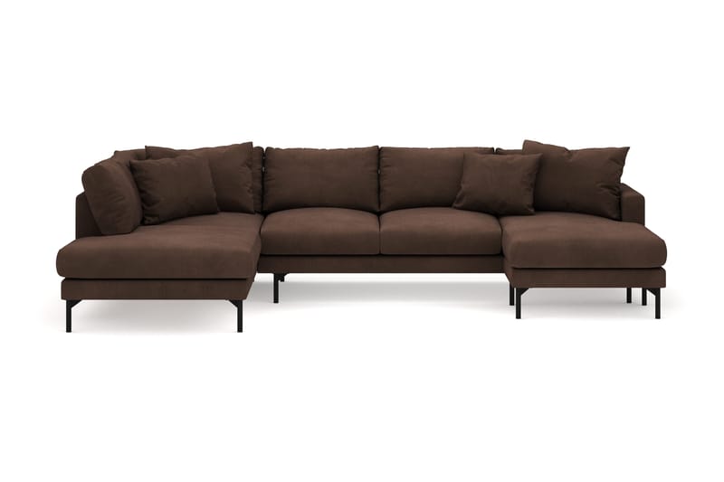 Menard 4-personers Venstrevendt Stor U-formet Dyb Large Sofa med Divan og Chaiselong i Manchester - Brun - Møbler - Sofaer - U Sofa