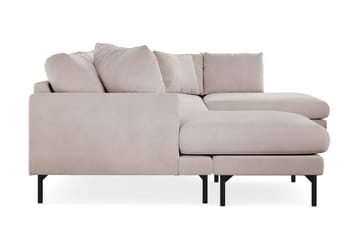Menard 4-personers Højrevendt Stor U-formet Dyb Sofa med Divan og Chaiselong i Fløjl - Beige - Møbler - Sofaer - Velour sofaer