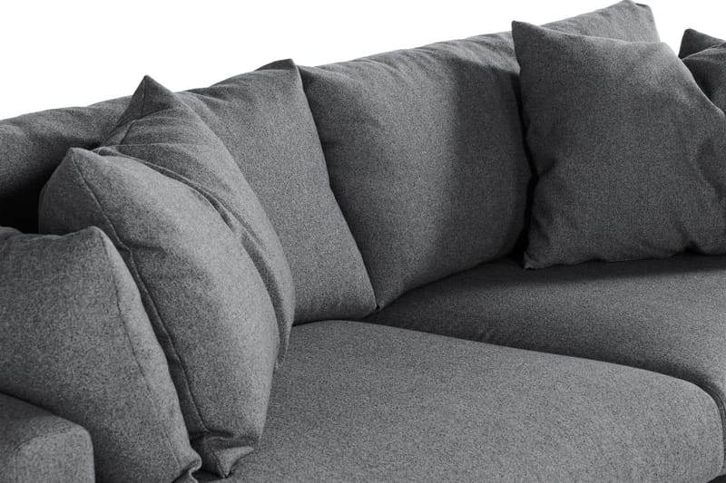 Menard 4-Pers. Sofa - Mørkegrå/Sort - 4 personers sofa
