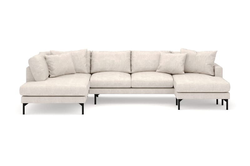 Menard 4-personers Venstrevendt Stor U-formet Dyb Large Sofa med Divan og Chaiselong i Stof, Beige