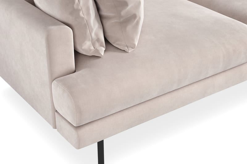 Menard 4-personers Dyb Fløjlssofa - Beige - Møbler - Sofaer - Velour sofaer