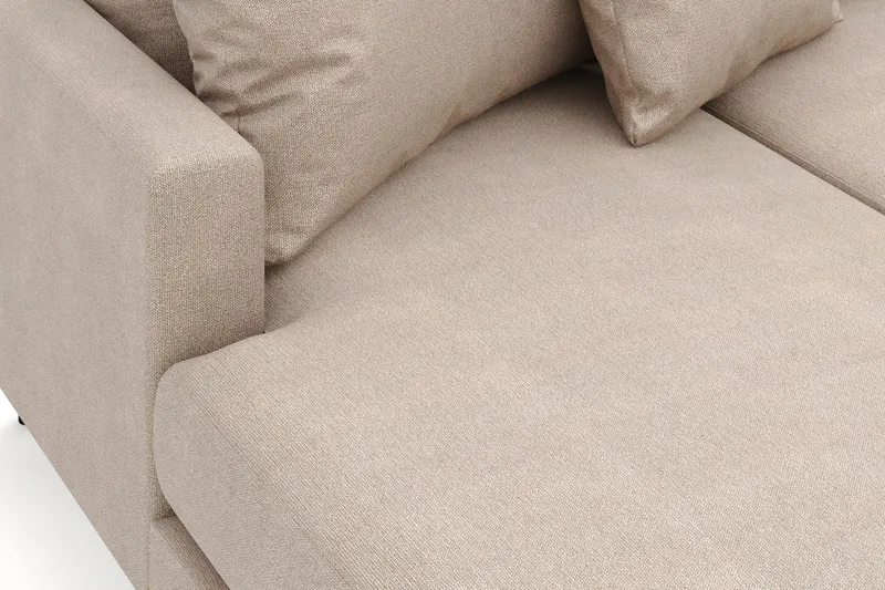 Menard 4-personers Højrevendt Stor U-formet Dyb Sofa med Divan og Chaiselong i Stof - Beige - Møbler - Sofaer - U Sofa